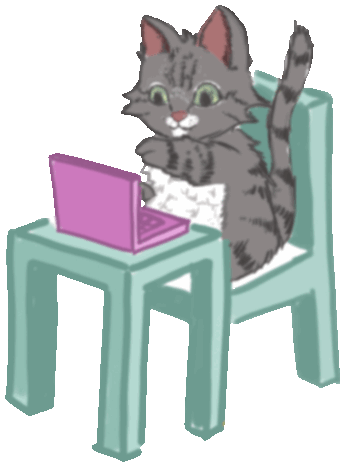 cat typing animation